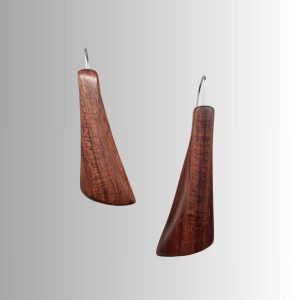 boucles d'oreilles en bois satiné doré