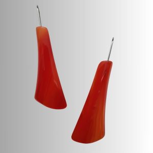 boucles d'oreilles en galalithe ancienne orange imitation couleur corail