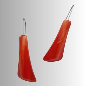 boucles d'oreilles en galalithe ancienne couleur orange imitation corail