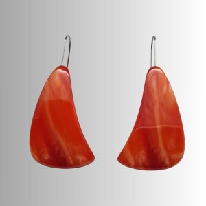 boucles d'oreilles en galalithe ancienne couleur orange imitation corail