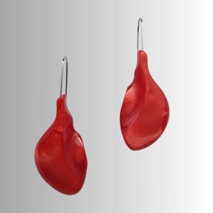 boucles d'oreilles en galalithe ancienne rouge