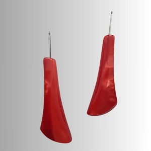 boucles d'oreilles en galalithe ancienne rouge