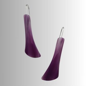 boucles d'oreilles en galalithe ancienne couleur violet