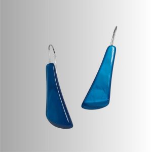boucles d'oreilles pendantes galalithe ancienne bleu électrique
