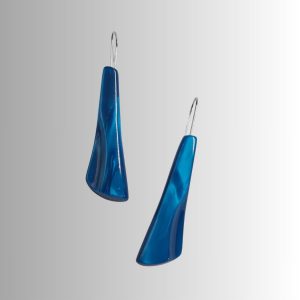 boucles d'oreilles pendantes en galalithe ancienne bleu électrique