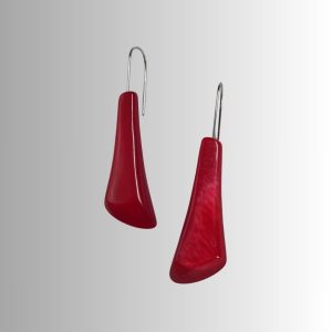 boucles d'oreilles pendantes en galalithe rouge ancienne