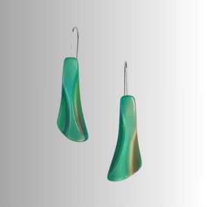 boucles d'oreilles pendantes en galalithe ancienne couleur émeraude