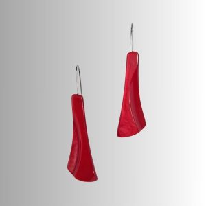 boucles d'oreilles pendantes en galalithe rouge ancienne